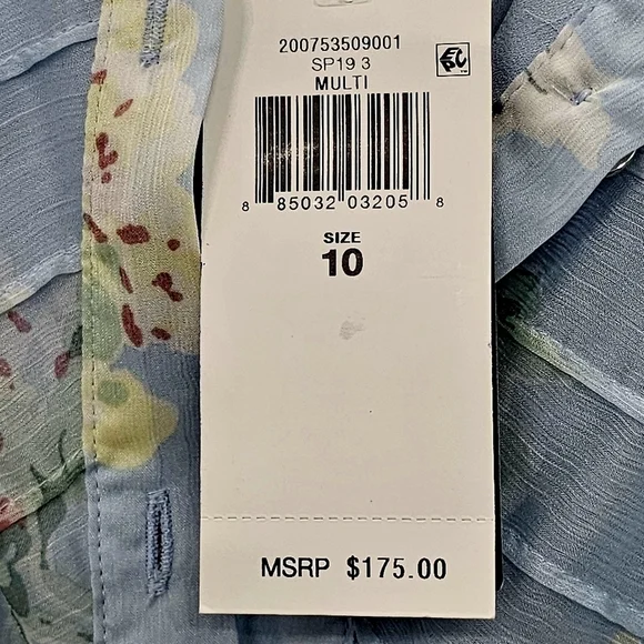 NWT Ralph Lauren Chiffon Floral Ruffled Cap Sleeved - Picture 5 of 10